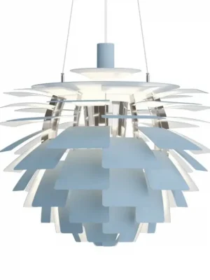 Expresní Doručení Závěsné svítidlo PH Artichoke Ø 60 cm "Dusty Blue / Chrome" Louis Poulsen