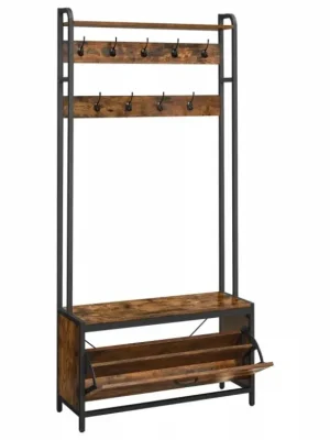 Vrácení Zdarma Předsíňová stěna TAYLOR s botníkem 180x85 cm, rustikálně hnědá